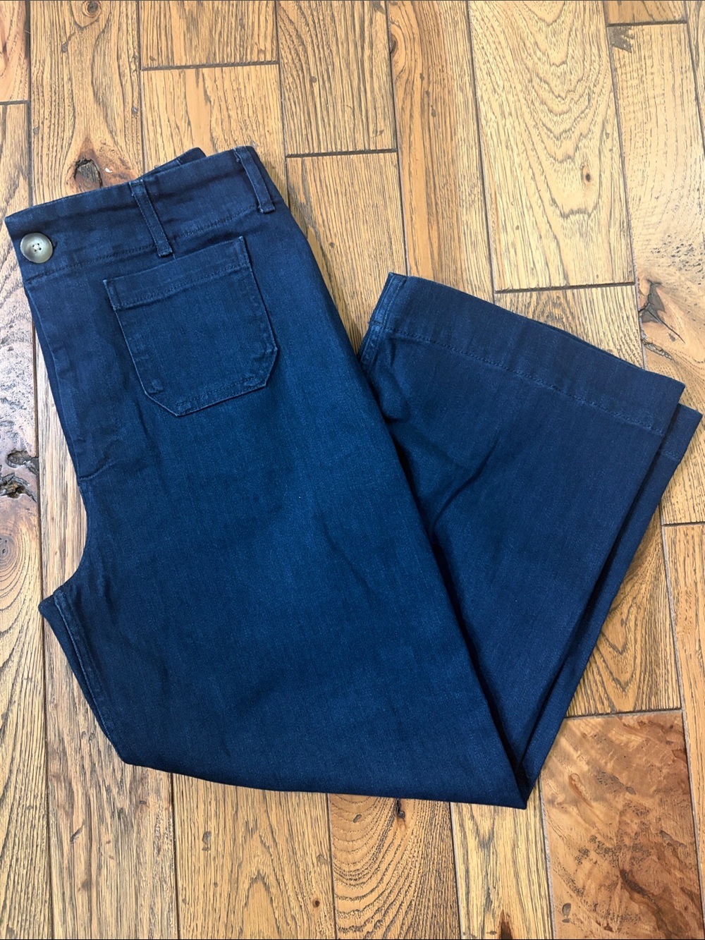 Maeve by Anthropologie The Colette Dark Wash Wide-Leg High-Rise Jeans